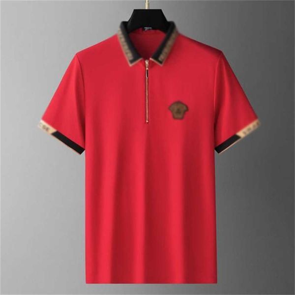 

mens short sleeved designer fashion polo shirt casual t shirt lapel skull print soft cotton embroidery comfortable couple breathable xzci, White;black