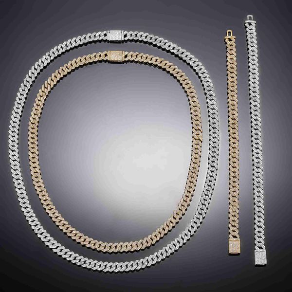 

mosan drill new color 8mm choker cuban chain link hip hop men's and women's bracelets fashion 925 silver jewelry