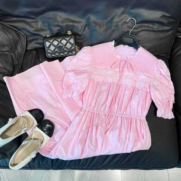 

basic & casual dresses designer summer new sweet breath shows slimming and age reducing by pulling in pleated bubble sleeves with waist tie, Black;gray