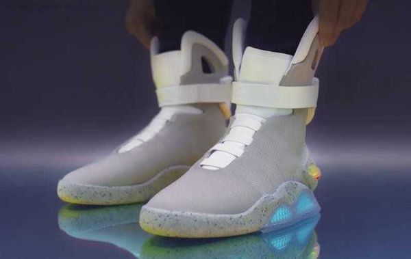 

2023 automatic laces air mag back to the future shoes marty mcfly led mens glow in the dark black red grey high-men sneakers