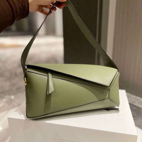 

new puzzle handbag women single shoulder luxury fashion bags leather portable diagonal cross bag large woman tote handbags loewssy contrast