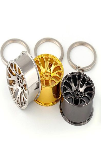 

wheel rim hub tuning mini keychain key chain keyring key ring pendent hellaflush zinc alloy car truck3035423, Silver