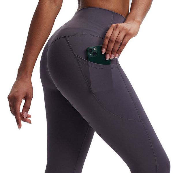 

yoga pants for women's fitness push up exercise running with side pocket gym seamless peach butt tight leggings velafeel, White;red