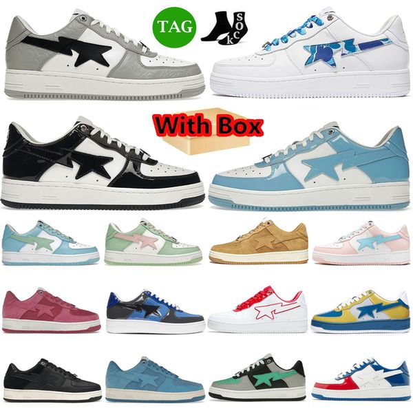 

with box designe bapesta shoes men women platform trainers camo stars white green red black yellow sneakers