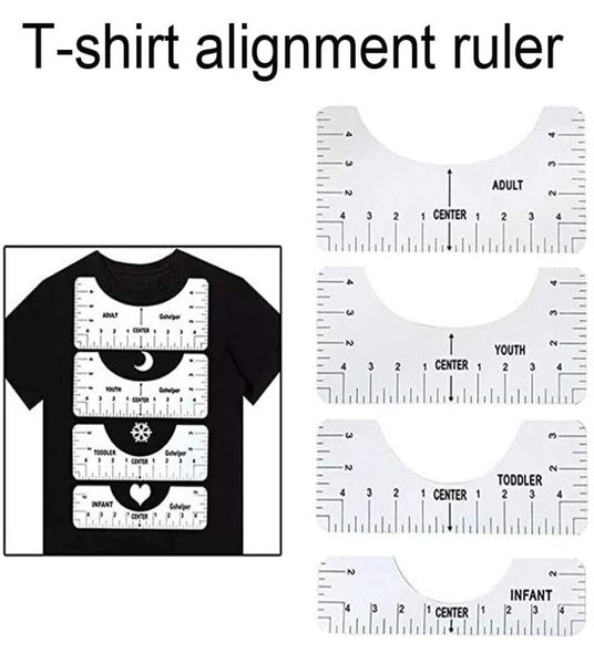 

tshirt ruler guide for vinyl alignment tool sublimation tshirt neck craft rulers 4 pack set for making fashion center design kimt5443466