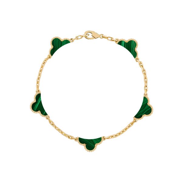 

New Trendy 4 Leaf Double Side Leaf Charm Bracelet Bangle Women Jewelry for Gift