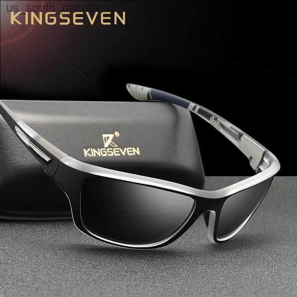 

kingseven ultralight frame polarized sunglasses men fashion new sports style square sun glasses male outdoor travel uv goggles l230523, White;black