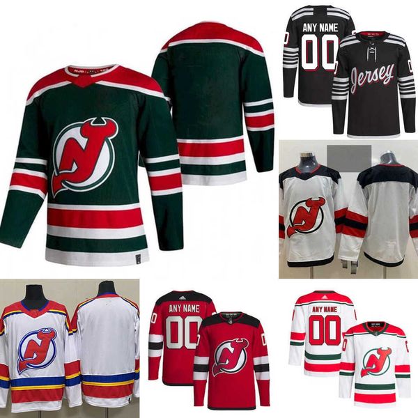 

new jersey custom devils hockey jerseys 88 kevin bahl 14 nathan bastian 45 jonathan bernier 70 jesper boqvist 63 jesper bratt 33 ryan graves, Black;red
