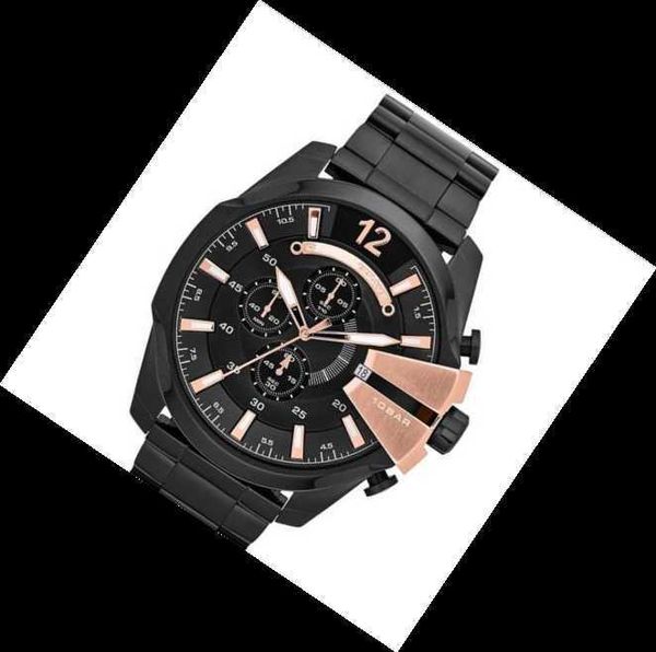 

luxury watches for men all black classic designer japan movement wristwatch sport chronograp aaa quality men's quartz dz reloj d4309/d4, Slivery;golden