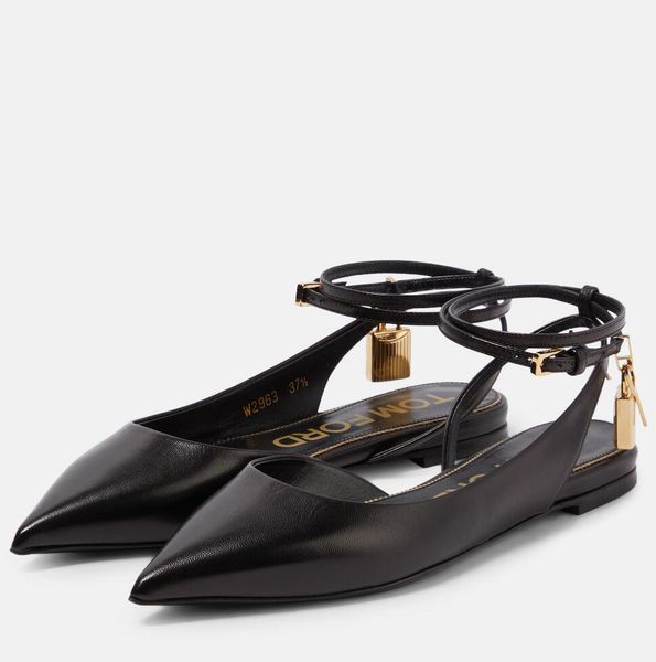 

everyday elegance women padlock leather sandals shoes lock & key nude black gold leather ballet flats easy wear lady party dress walking eu3