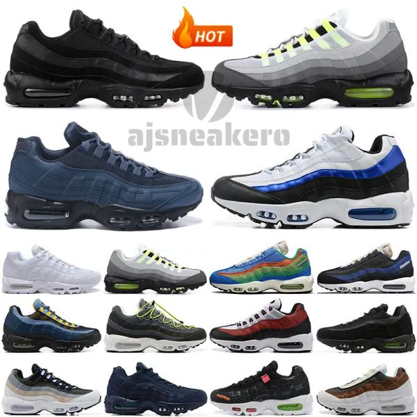 

95 air mens running shoes 95s triple black white air neon cork greedy dark smoke grey brown sneakers 20th anniversary grape safari