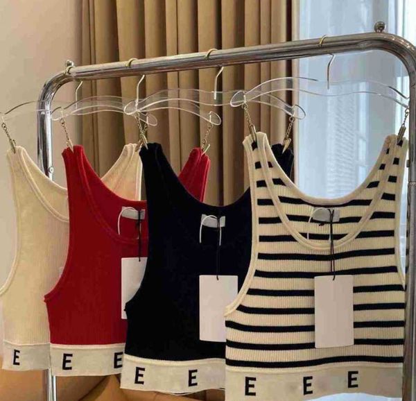 

womens crop knits tee ceilnes designer tank women clothing fashion letter print summer sleeveless pullover vest casual camis fashion all-ma, White