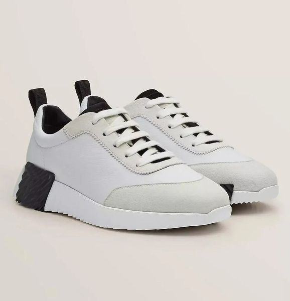 

design 2023s/s men bouncing sneaker shoes calfskin leather & suede runner sports goatskin light sole low trainers chaussures de espadrilles, Black