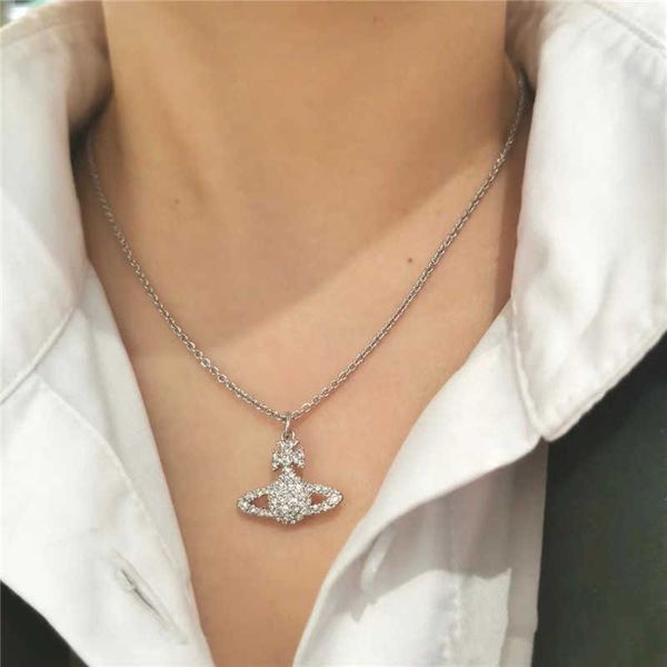 

western empress dowager vivienne definition version classic saturn planet necklace female couple high level collar chain, Silver