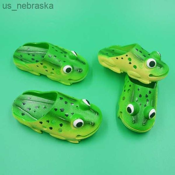 

slipper new arrival 2021 summer kids boys girls slippers cute frog slides hole beach slippers indoor home shoes children outdoor sandals t23, Black;grey