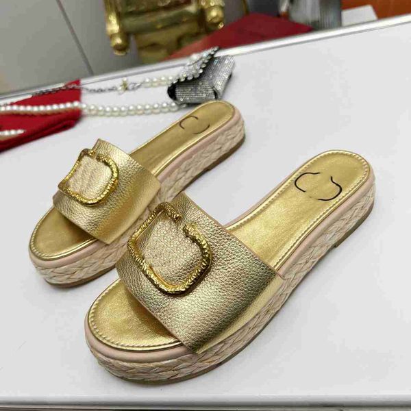 

fashion slippers brand valentinosity designers women channel platform sandals women slide luxury sandal woman leisure flip-flops ht023, Black