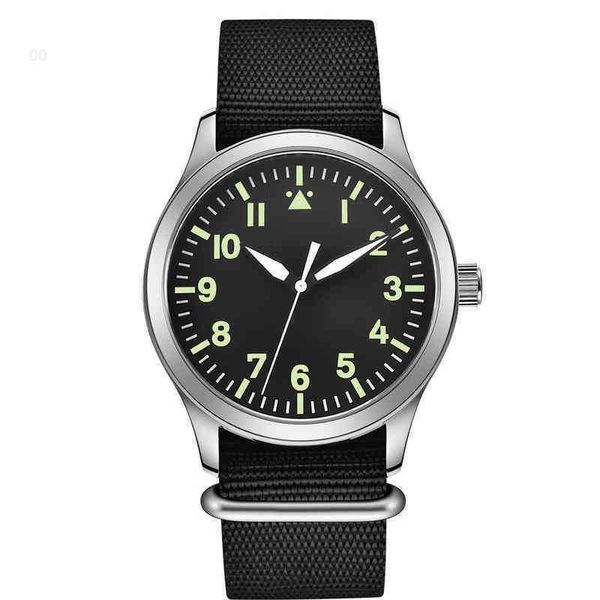 

luxury pilot watch for men prx igh7 military mens wristwatches miyota 42mm belt hanical, Slivery;golden