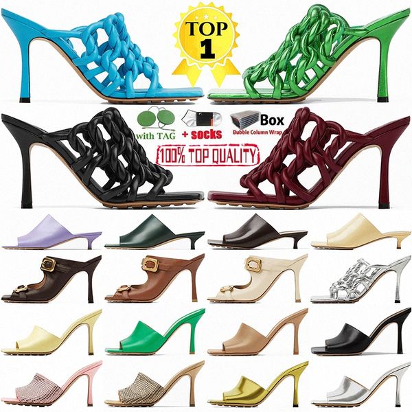 

ladies lido stretch twist mule sandals woven leather mules with squared sole women slipper beach slides sandal high-heeled shoes flat shoes, Black