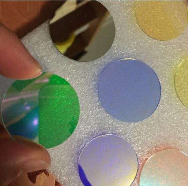 

6pcs gobo projector color filter 375mm thickness 07mm dichroic glass used for stage light advertisement lamp3514875