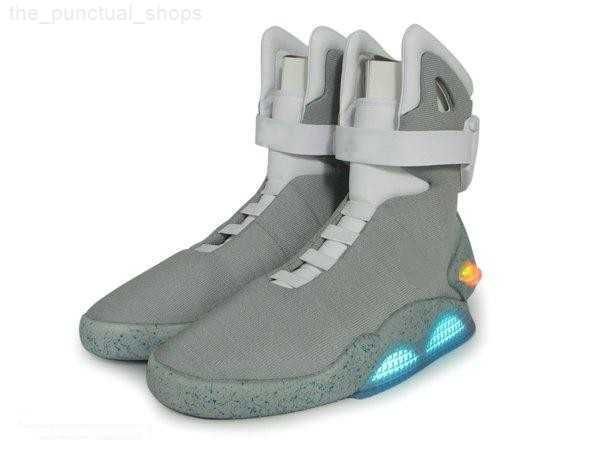 

limited sale automatic laces shoes air mag sneakers marty mcfly's led back to the future glow in the dark gray mcflys man, Black
