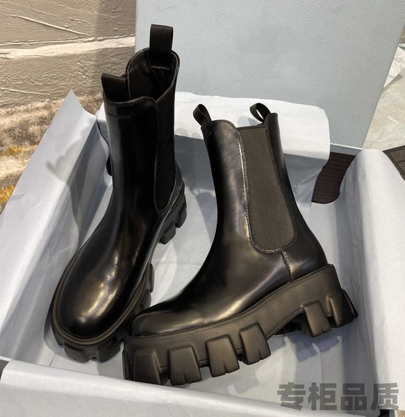

p triangle shoes designer luxury boots gear thick bottom short women's boots handsome motorcycle booties martin boot casual shoes trend, Black