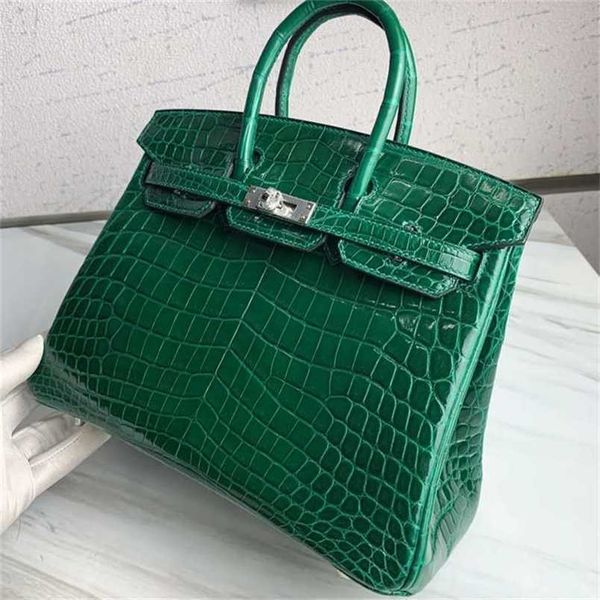 

designerh handbag family brand birkins women backpacks crocodile leather green 25cm women's bag handmadeqq