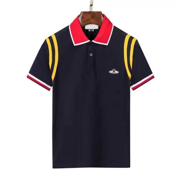 

designer men's t-shirt polo shirt brand new cotton embroidery wrinkle proof breathable lapel commercial fashion casual print high end s, White;black