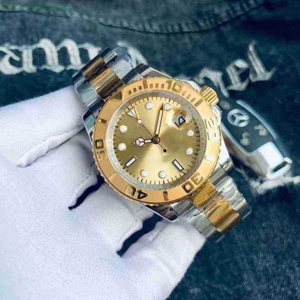 

luxury watch yachtmaster mechanical watches wristwatch quality fashion business waterproof 904l, Slivery;golden