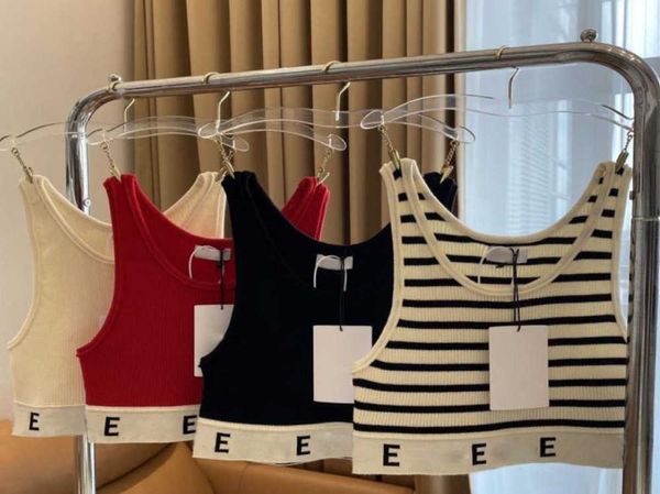 

womens crop knits tee designer tank women clothing fashion letter print summer sleeveless pullover vest casual camis slimming trend, White