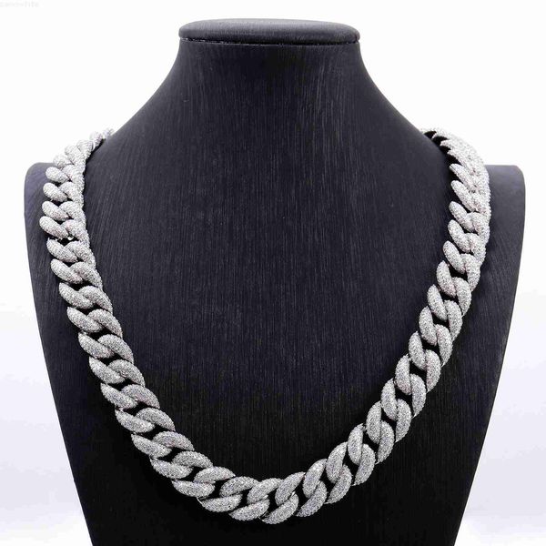 

miami new baggute 15mm vvs diamond moissanite cuban link chain, Silver