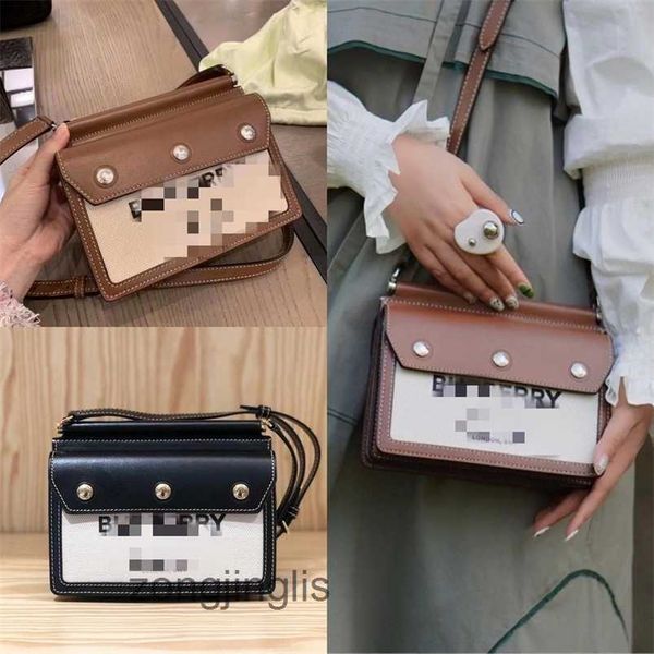 

women designer burbreryes new handbags postmans first tote layer cowhide stitching small letters color matching womens bag with doublesided