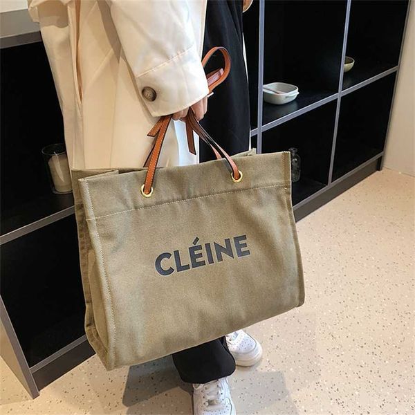 

large capacity tote bag for women new trend fashion handbag canvas printed letter commuter shoulder bag 75% outlet wholesale