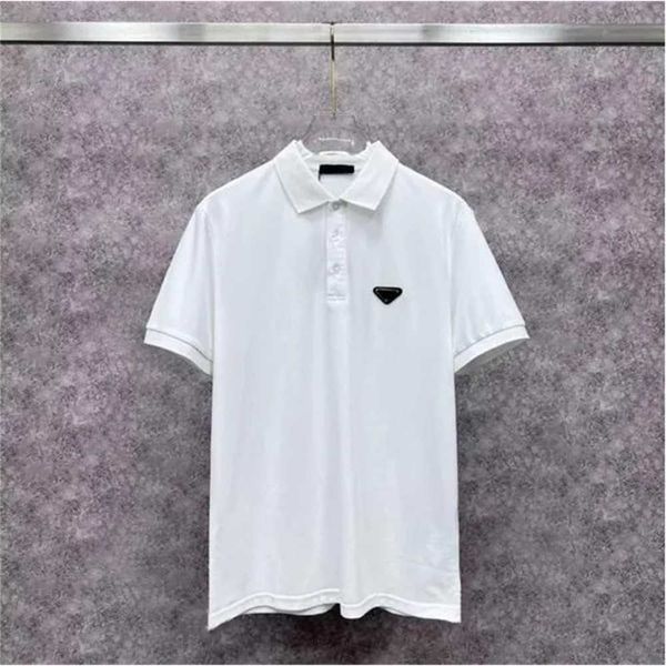 

black white lapel polos triangle tees summer luxury designer short sleeves casual 6xv9, White;black