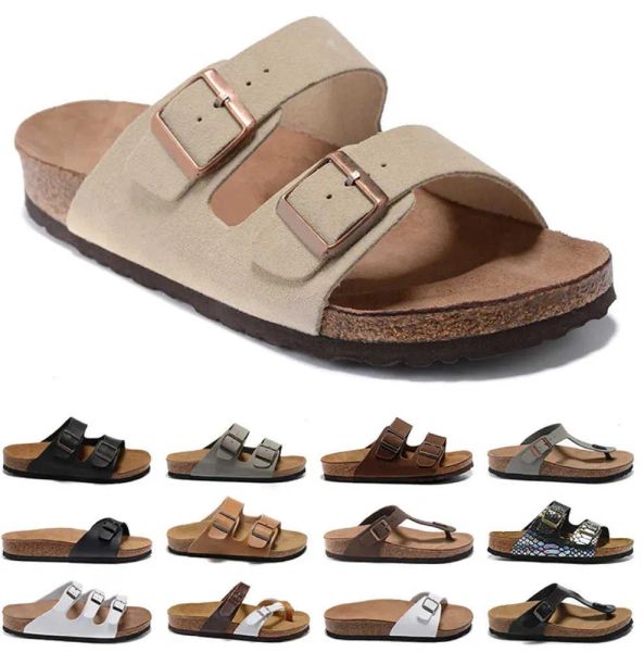 

slippers 2023 birks boston clog designer sandals men women arizona gizeh summer flat suede leather sliders outdoor indoor buckle strap flats, Black
