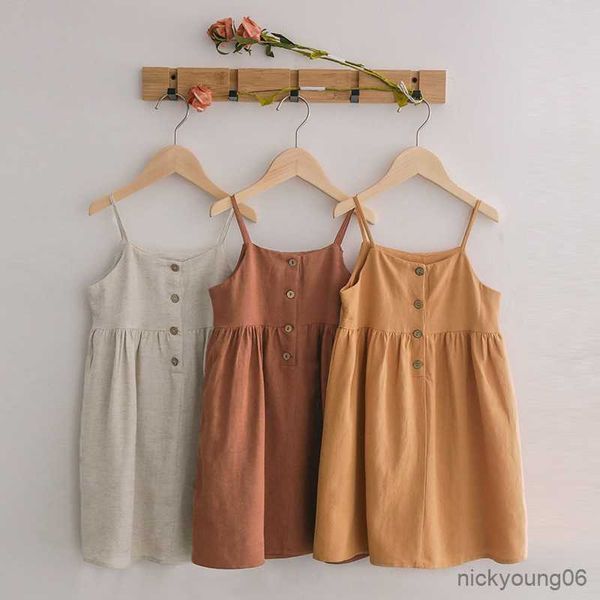 

girl's dresses 55% 45% fashion summer dress casual strapless button for kids girl r230612, Red;yellow