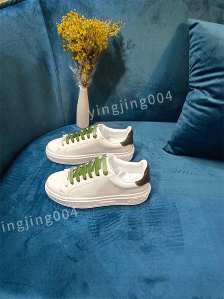 

2023 luxurys fashion couple high-quality leather lace-up casual shoes classic men's sports women's vulcanized flat size 35-41, Black