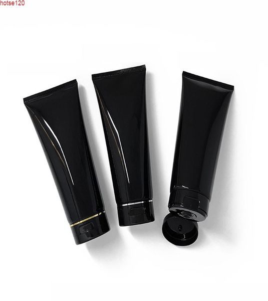 

200ml black glossy cosmetic soft tube travel makeup squeeze subbottling refillable packaging containers lotion hose 30pcslothigh1765705