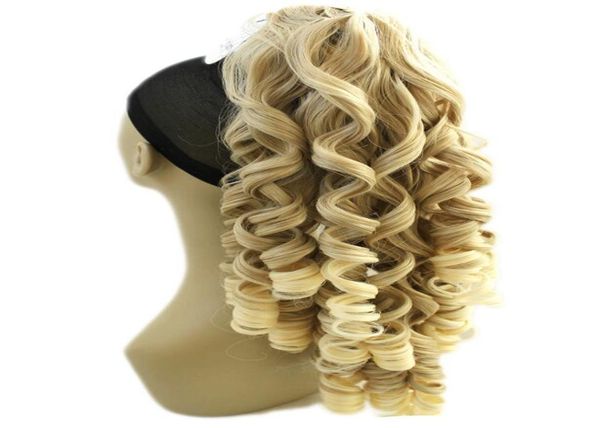 

068 synthetic ponytail long straight hair 16quot22quot clip ponytail hair extension blonde brown ombre hair tail with drawstr9148040, Black