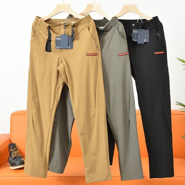 

mens pants r pants triangle badge business casual pants draw rope pants large size is optional, Black