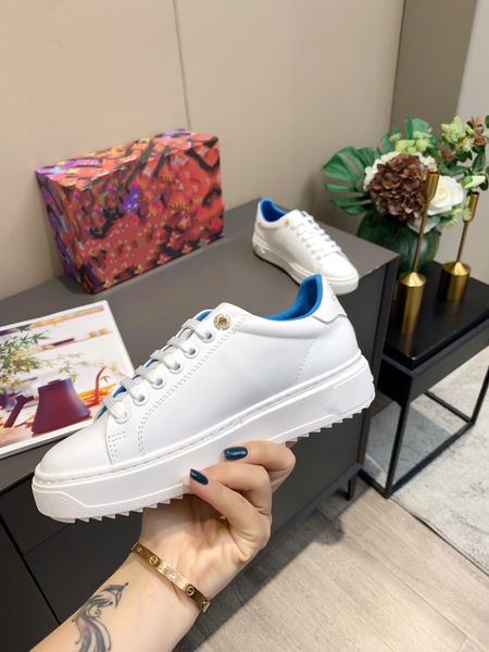 

2023 luxury men womens fashion shoes lace-up flat platform designer sneaker black genuine leather air cushion sneakers 444