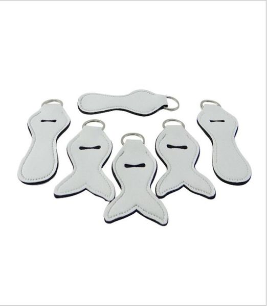 

fashion blank neoprene keychains 2 shapes lipstick set key ring transfer printing two sides printed consumables diy gifts6003720, Silver