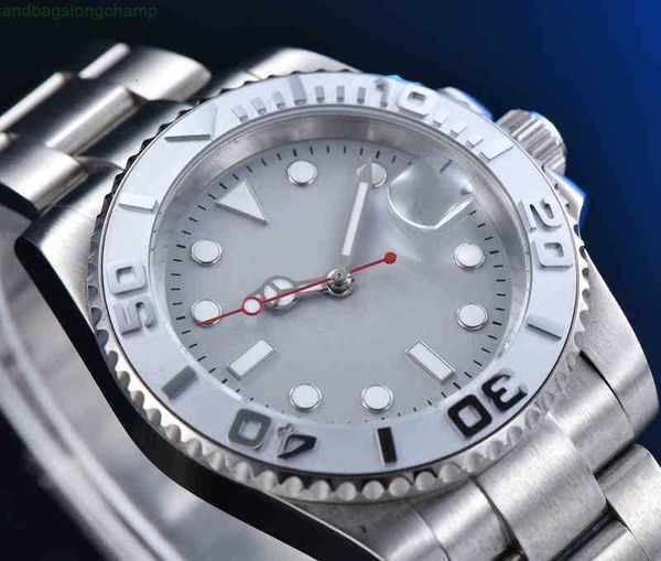 

luxury formal watches yachtmaster movement wristwatach men's business machinery steel shell leisure full-automatic sports gray, Slivery;golden