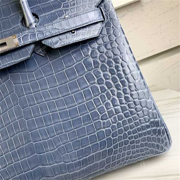 

designerh handbag family brand birkins women backpacks high-light bay women's bag crocodile skin handbag denim blue handmade waxqq