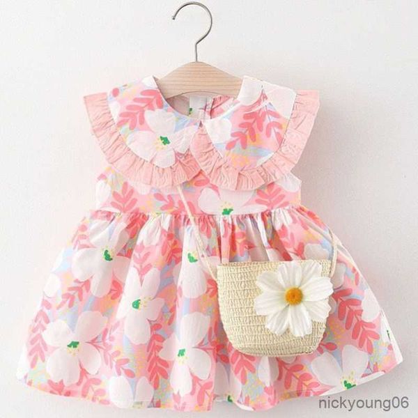 

girl's dresses 2pcs/set flowers kids costume baby girl summer thin breathable newborn bow beach toddler fashion children clothes r23061, Red;yellow