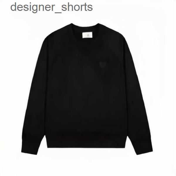 

hoodie male and female designers amis paris hooded highs quality sweater embroidered red love 2023ss spring round neck jumper couple sweatsh, Black