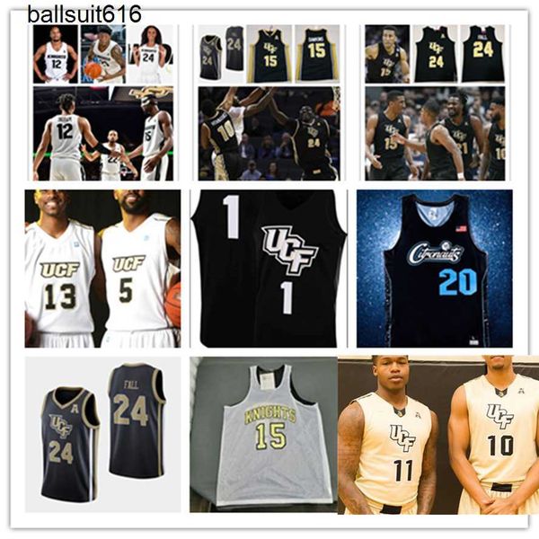 

ncaa custom ucf knights stitched college basketball jersey 15 aubrey dawkins 24 tacko fall jerseys 21 c. j. walker 4 jamille reynolds 11 tye, Black;red