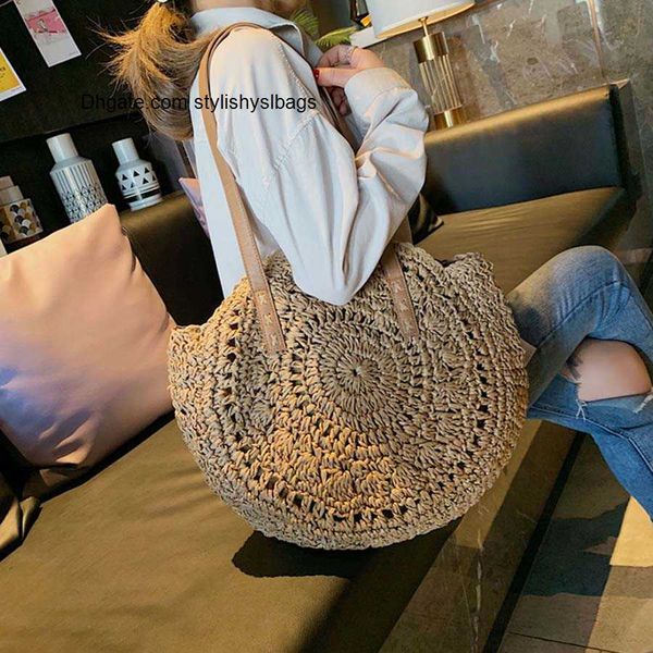 

shoulder bags casual rattan women shoulder bags circle straw handbags big capacity handmae summer tote lady round bohemian beach treval sac