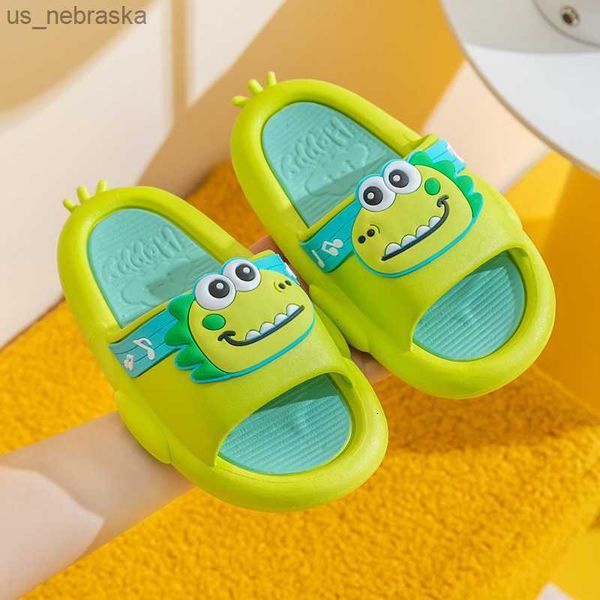 

slipper 2023 children  dinosaur slippers anti skid for girls cartoon boys shoes soft kids sandals baby home 230308 l230518, Black;grey