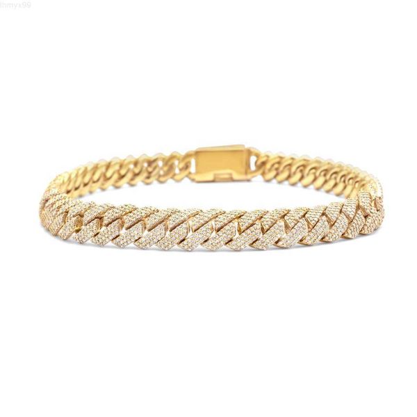 

hip hop jewelry 8mm moissanite vvs diamond cuban link chain bracelet, Silver