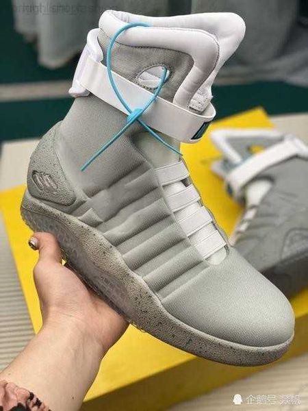 

2023 automatic laces shoes air mag sneakers marty mcfly's led man back to the future glow in the dark gray mcflys sneaker with box, Black